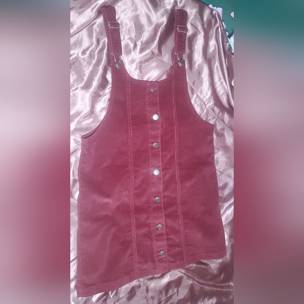 Celebrity Pink COLOR Burgundy Button-Front Mini Dress JUMPER DREES Size S - Picture 6 of 7